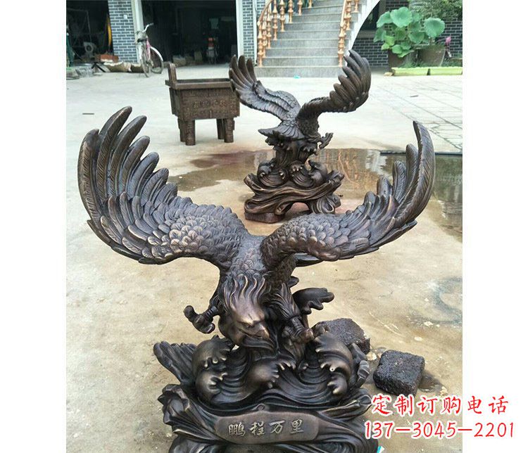 张家口铜雕园林飞鹰动物雕塑