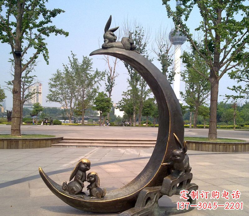 张家口兔子铜雕