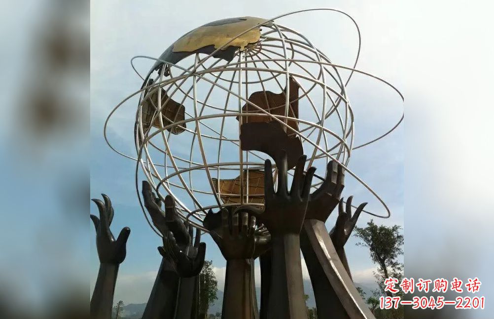 张家口托起地球不锈钢雕塑