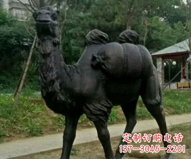 张家口驮行李的骆驼铜雕