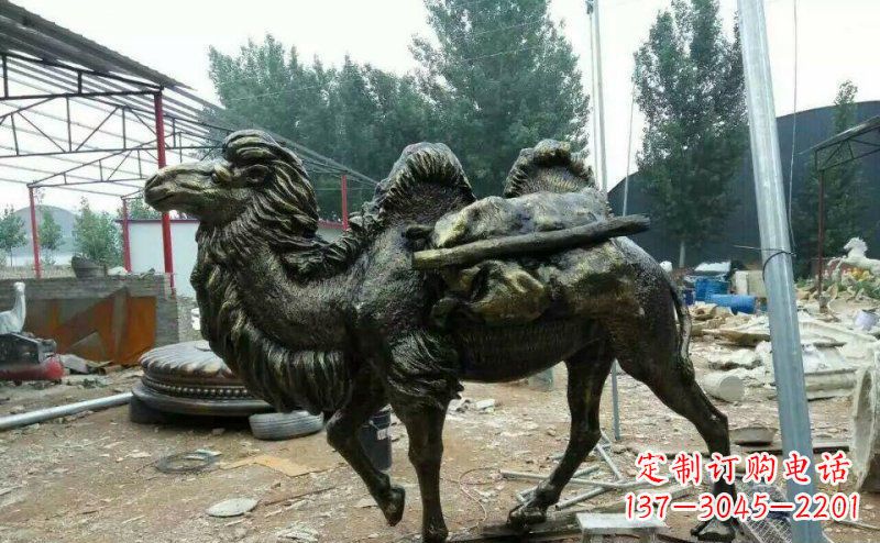 张家口驮着东西的骆驼铜雕
