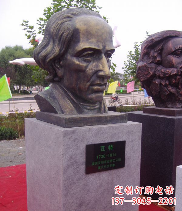张家口瓦特胸像名人铜雕 (2)