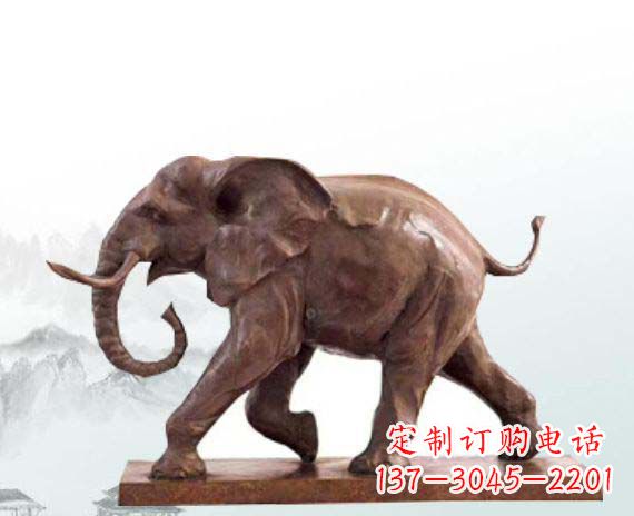 张家口晚霞红大象公园动物石雕