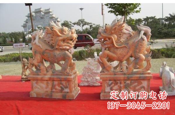 张家口晚霞红葫芦麒麟雕塑