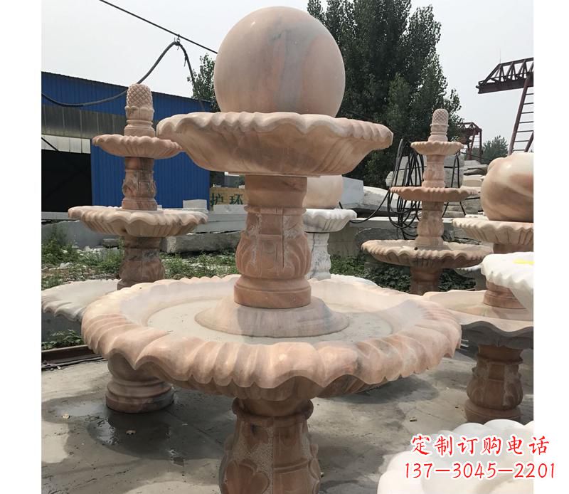 张家口晚霞红景观风水球雕塑
