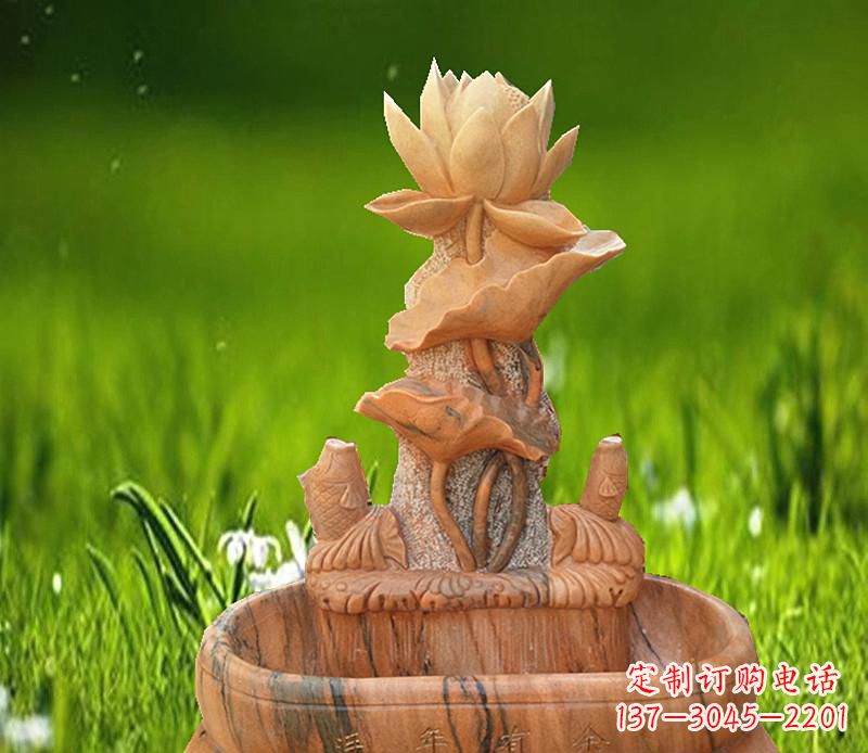 张家口晚霞红景观荷花水池
