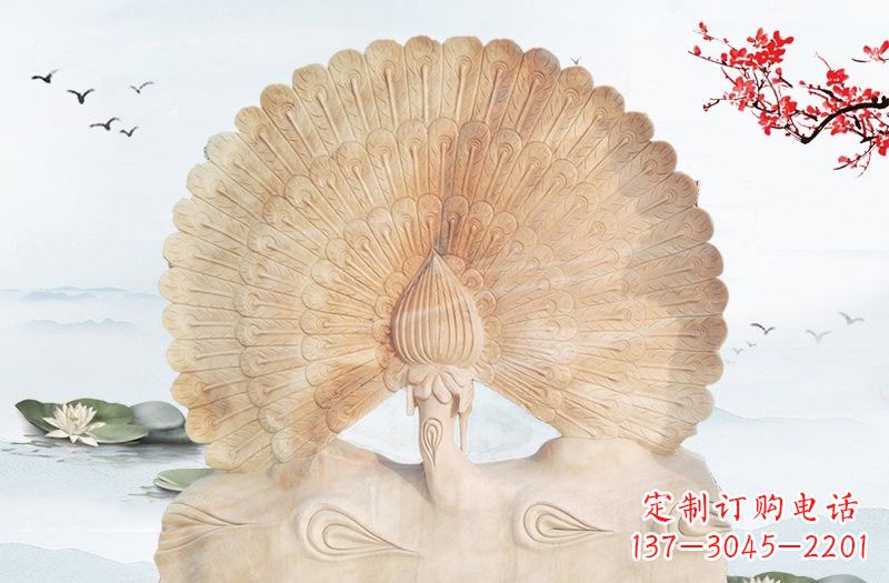 张家口晚霞红孔雀雕塑