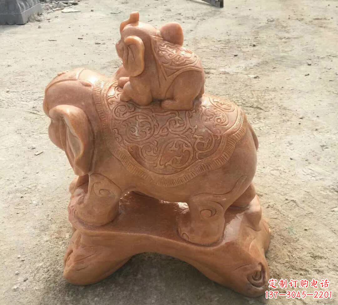张家口晚霞红小象招财动物