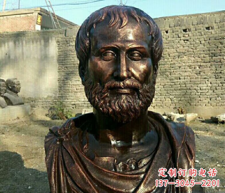 张家口西方名人亚里士多德胸像铜雕