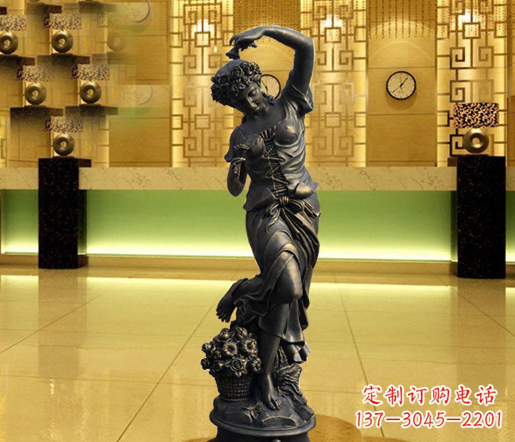 张家口西方女人别墅景观铜雕