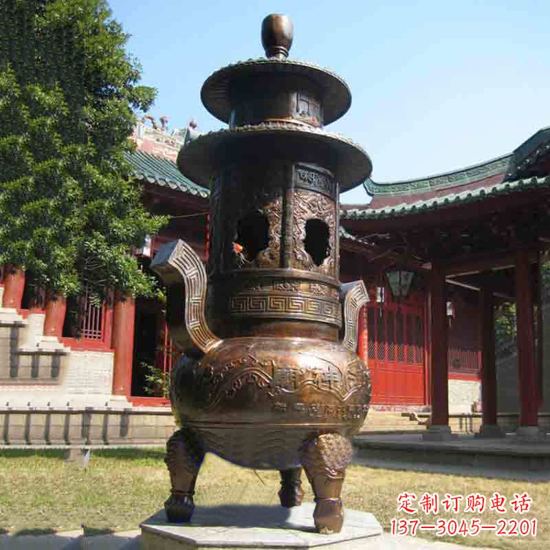 张家口现代铜制香炉铜雕香炉