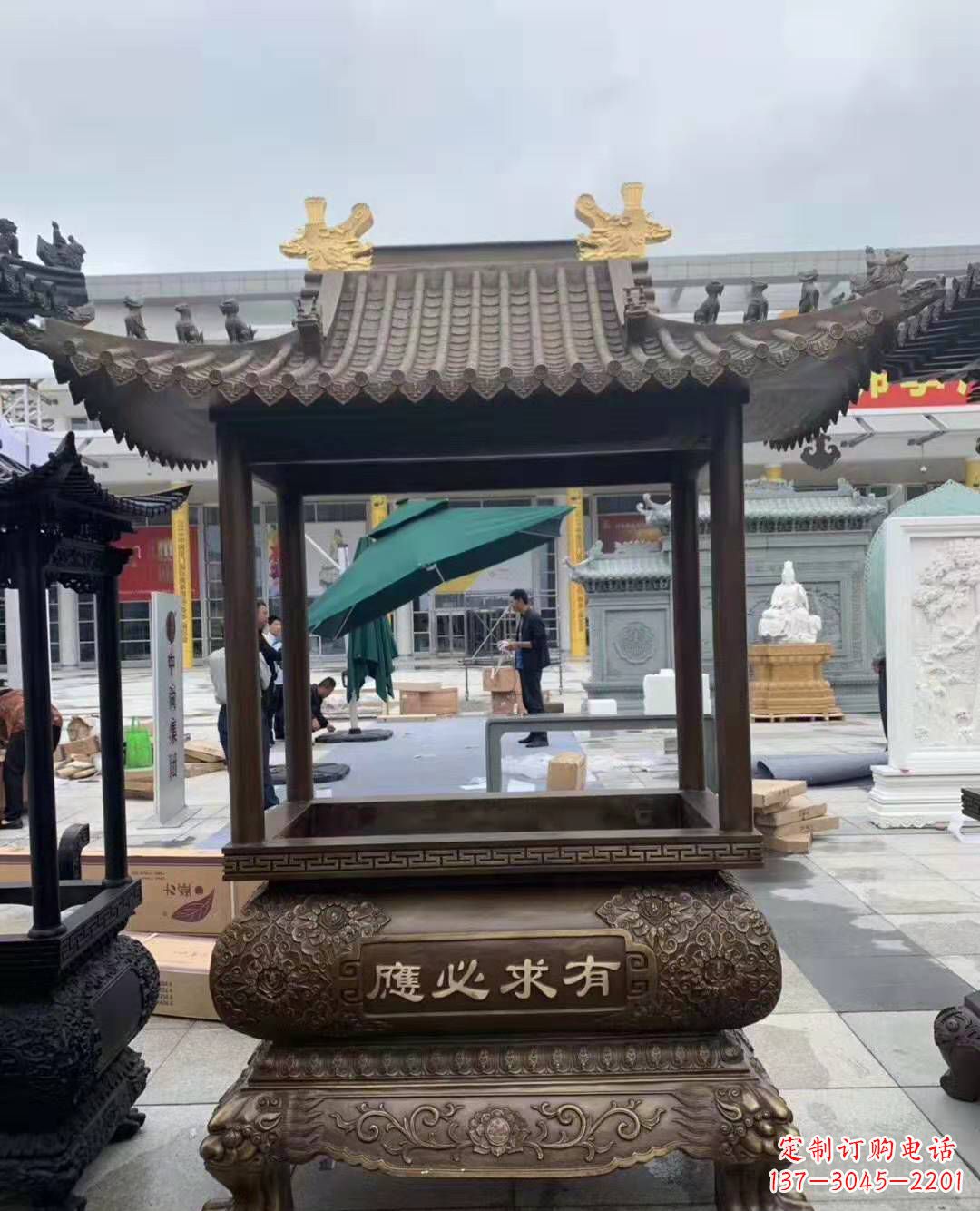 张家口香炉铜雕户外摆件寺庙景观雕塑
