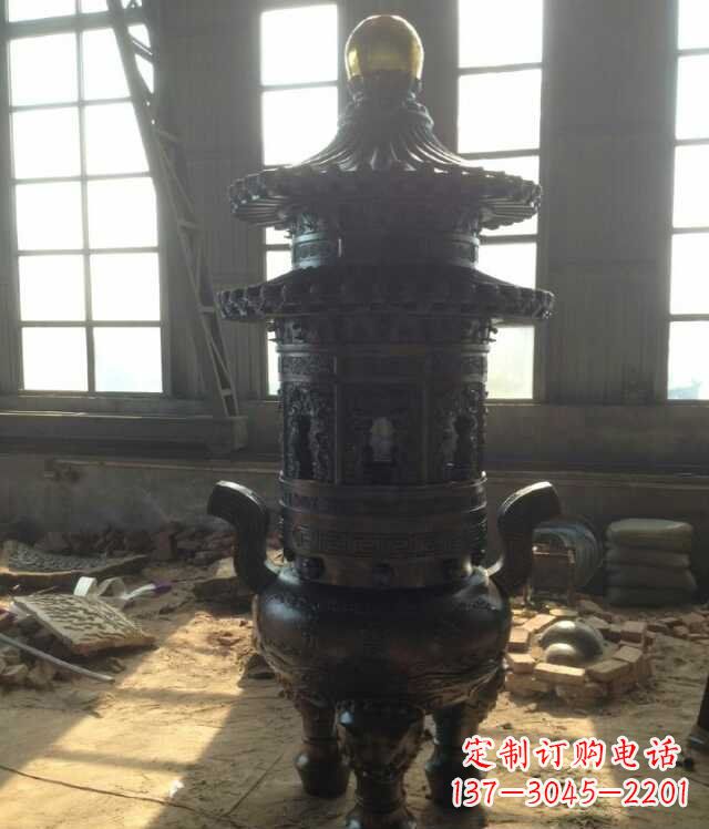 张家口香炉铜雕塑 (2)