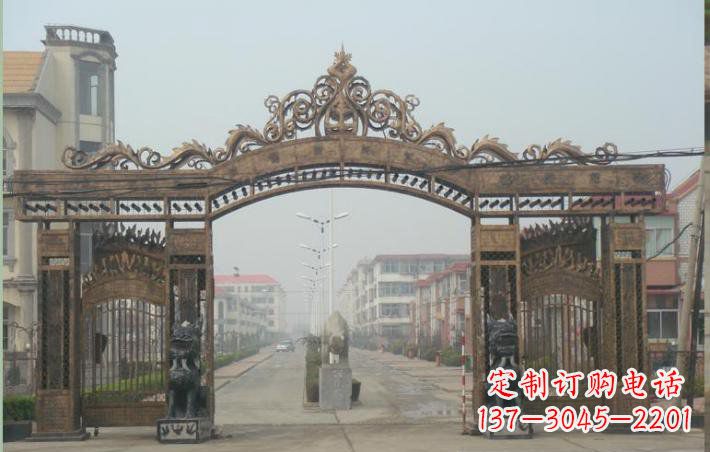 张家口小区不锈钢门口牌坊雕塑