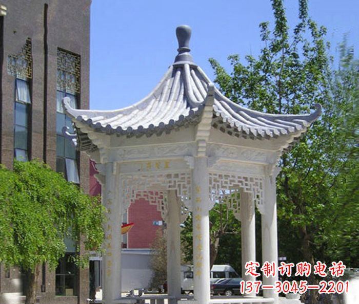 张家口小区景观大理石凉亭