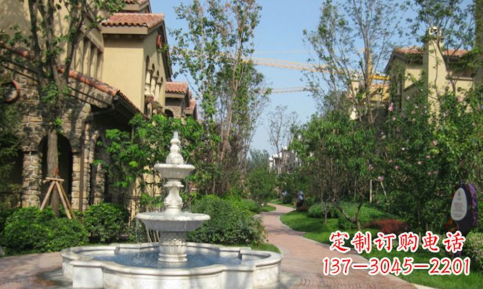 张家口小区景观大理石喷泉石雕 (5)