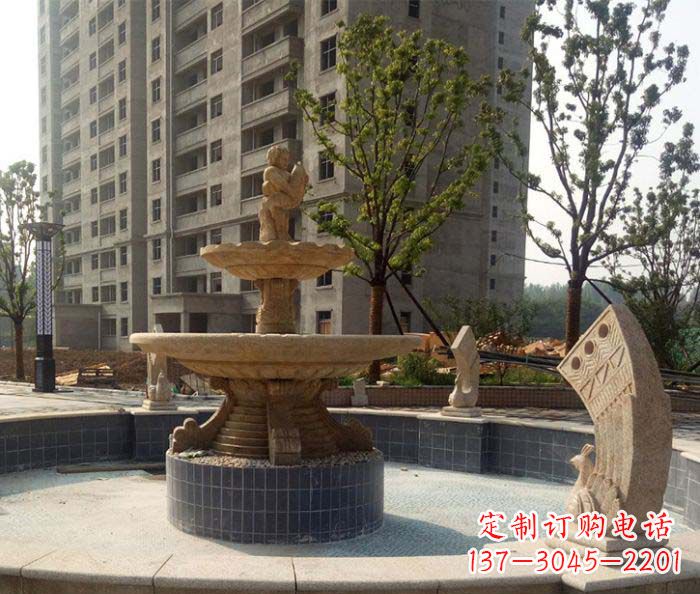 张家口小区景观大型喷泉石雕