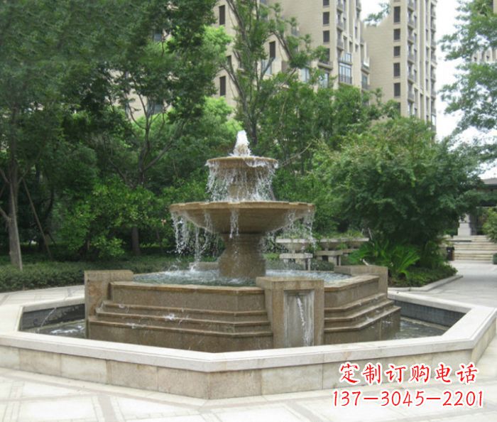 张家口小区景观大型喷泉石雕 (7)