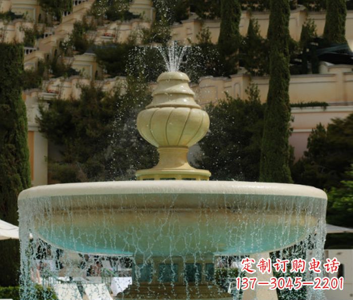 张家口小区景观多层喷泉石雕_2