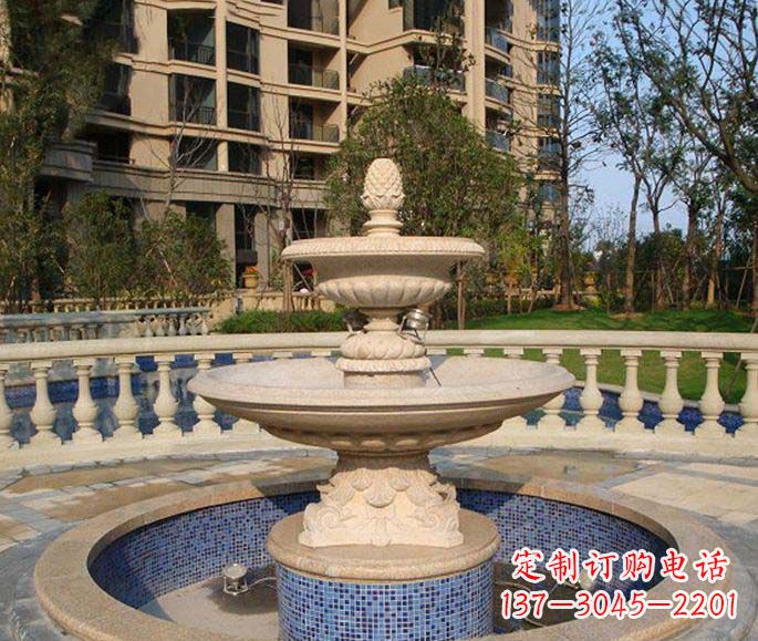 张家口小区景观多层喷泉石雕