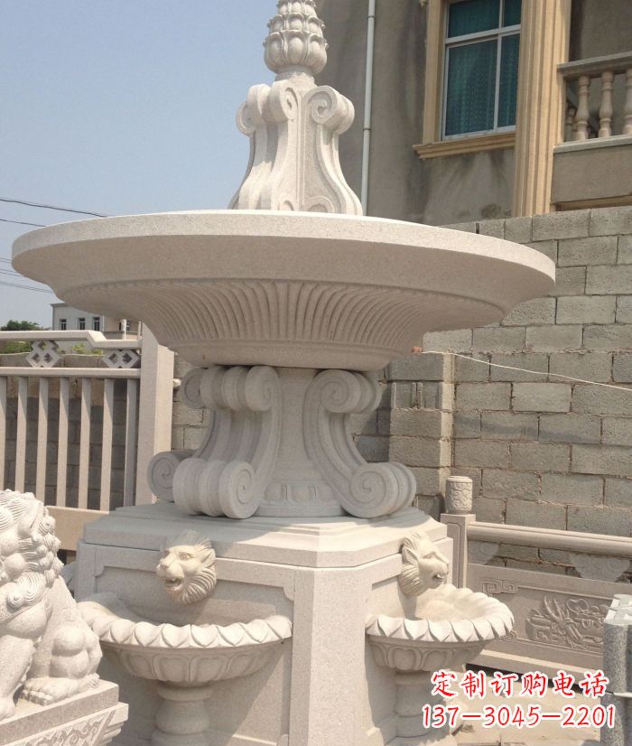 张家口小区景观汉白玉喷泉石雕