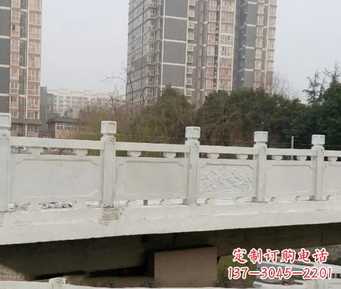 张家口小区景观汉白玉石雕栏板 (2)
