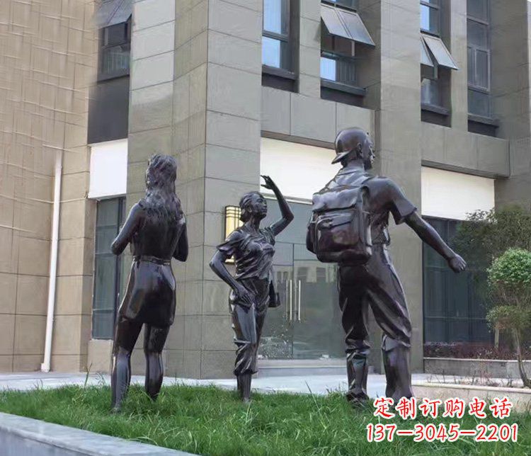 张家口小区铜雕美女人物雕塑