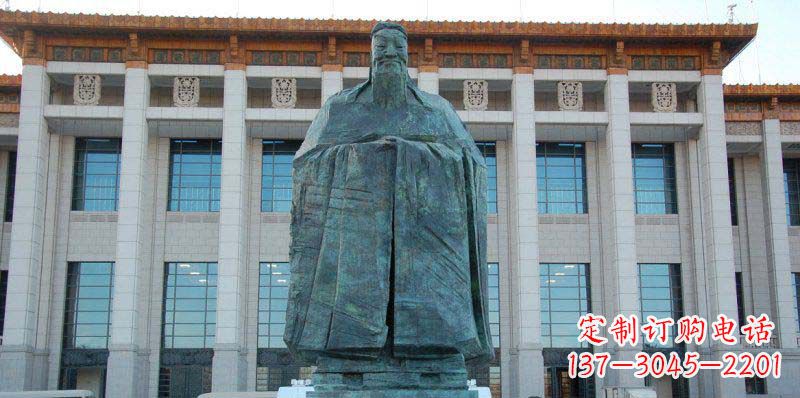 张家口校园孔子景观铜雕