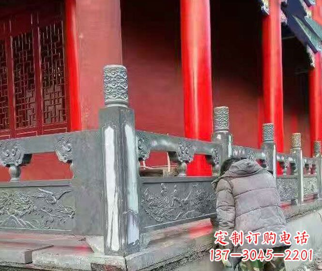 张家口园林仿古石栏板景观石雕 (9)