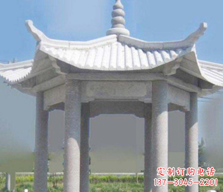 张家口园林仿古石凉亭景观石雕