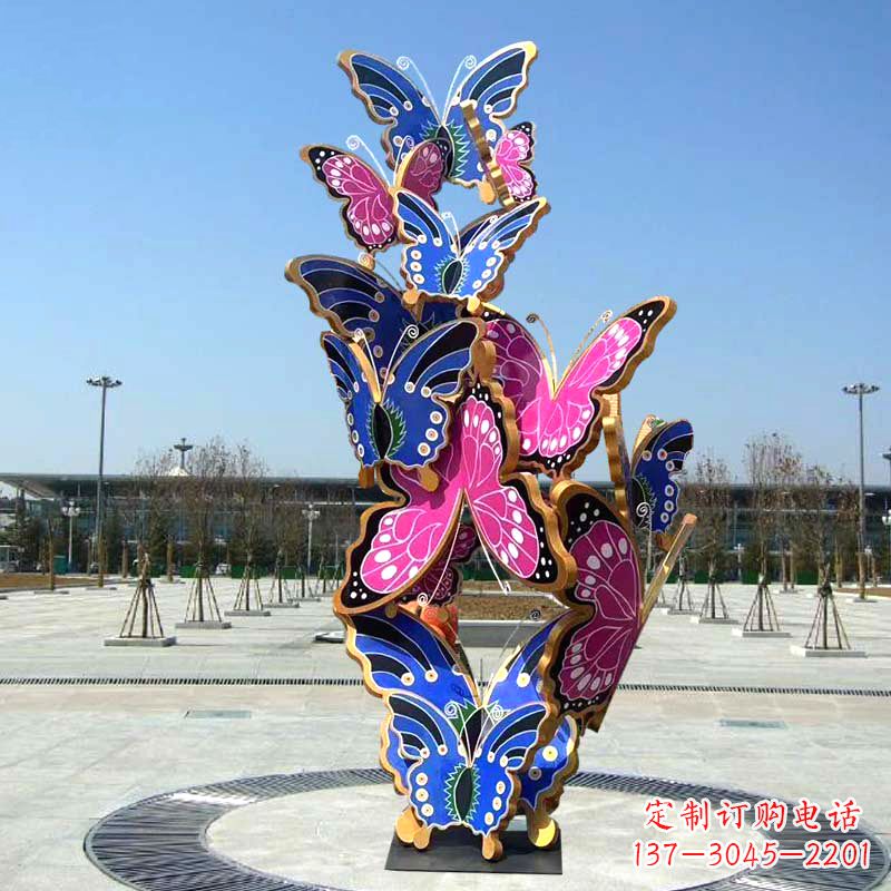 张家口园林广场蝴蝶不锈钢动物景观雕塑