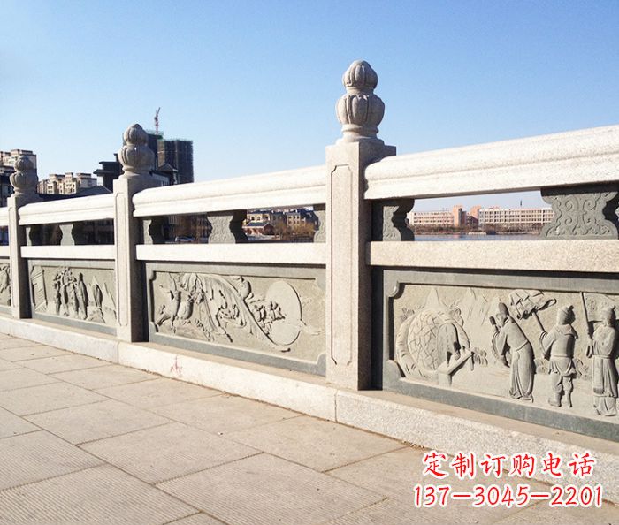 张家口园林景观大理石栏板石雕 (8)