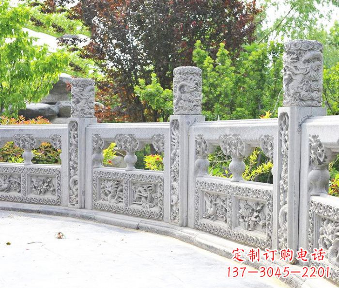 张家口园林景观大理石栏板石雕 (9)
