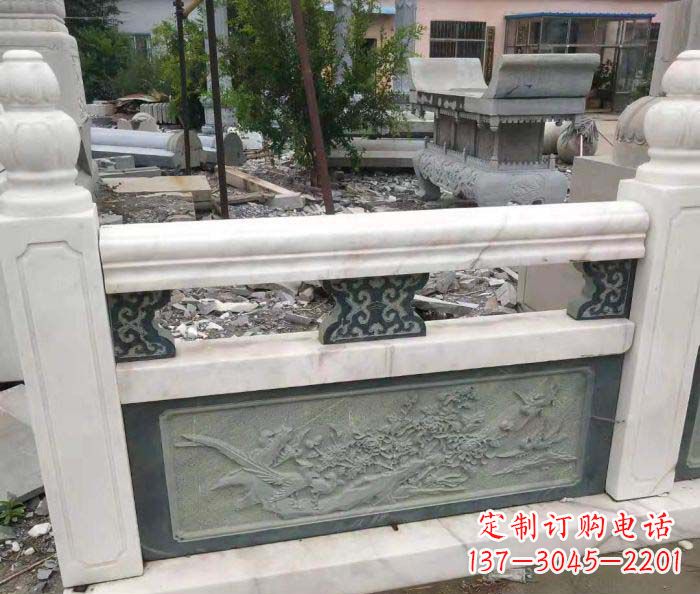 张家口园林景观大理石桥栏板石雕 (2)