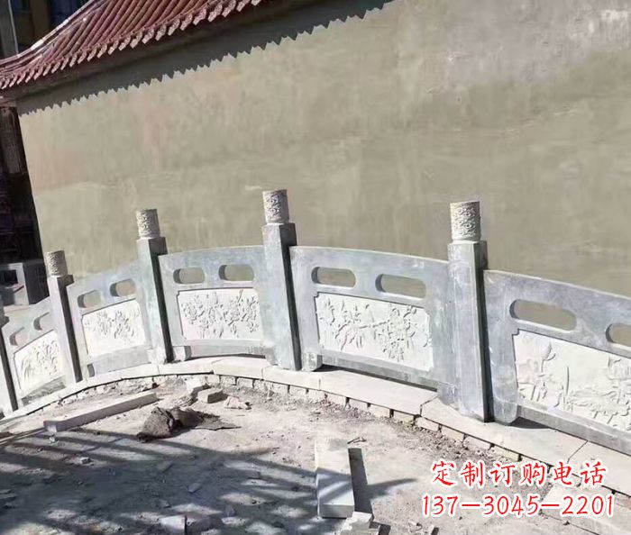 张家口园林景观大理石桥栏板石雕 (5)