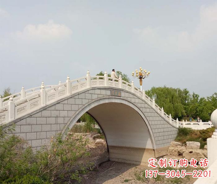 张家口园林景观大理石桥栏板石雕 (6)
