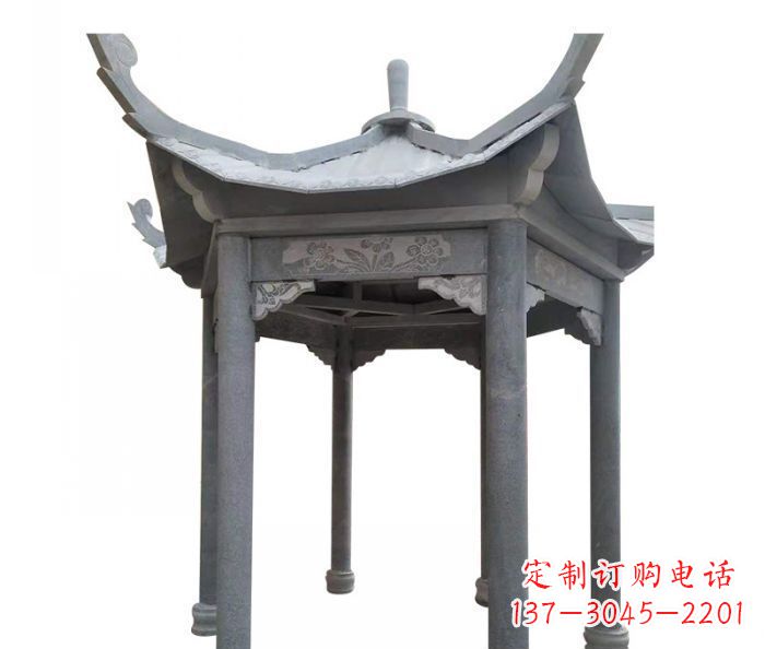 张家口园林景观仿古石雕凉亭 (3)