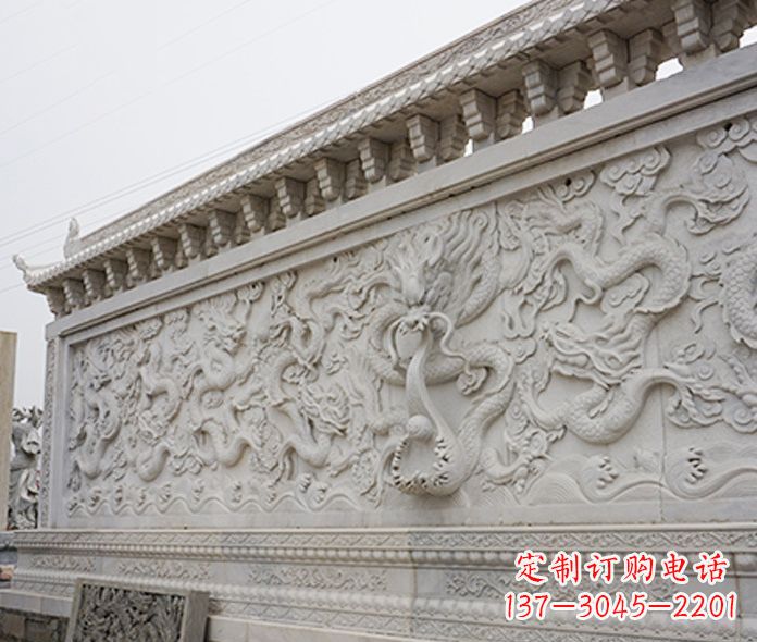 张家口园林九龙壁石雕影壁 (5)