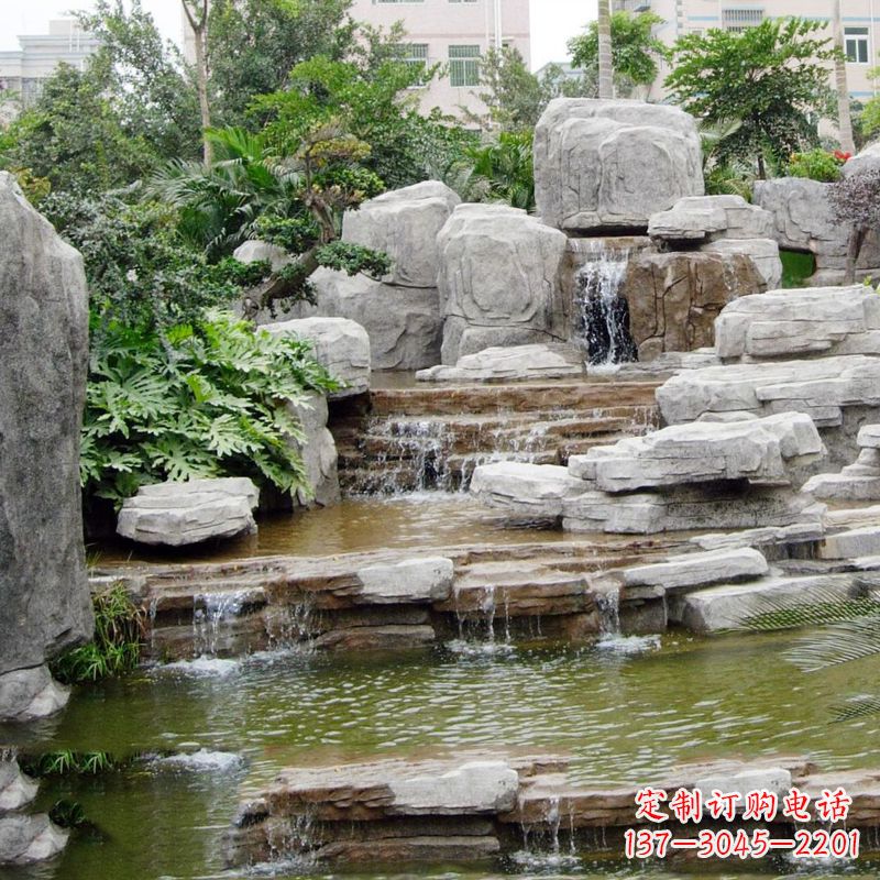 张家口园林石头假山流水