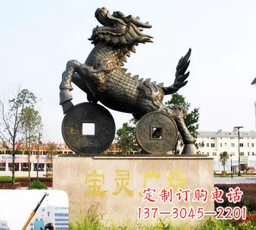 张家口招财麒麟铜雕