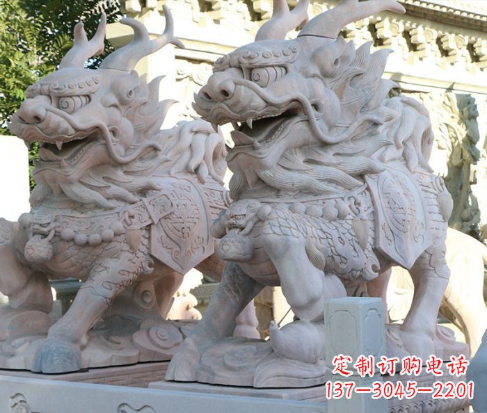 张家口招财瑞兽麒麟石雕 (2)