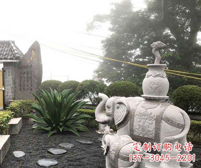 张家口招财驮宝大象石雕