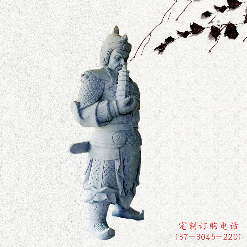 张家口中国古代神话中的托塔天王石雕塑