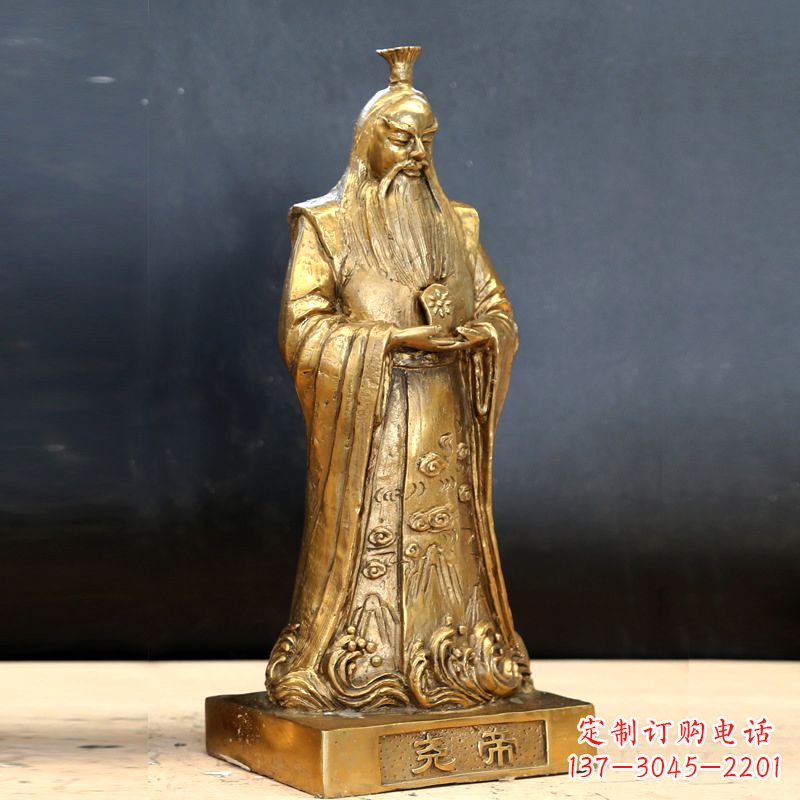 张家口中国上古时期部落联盟首领尧帝铸铜雕像