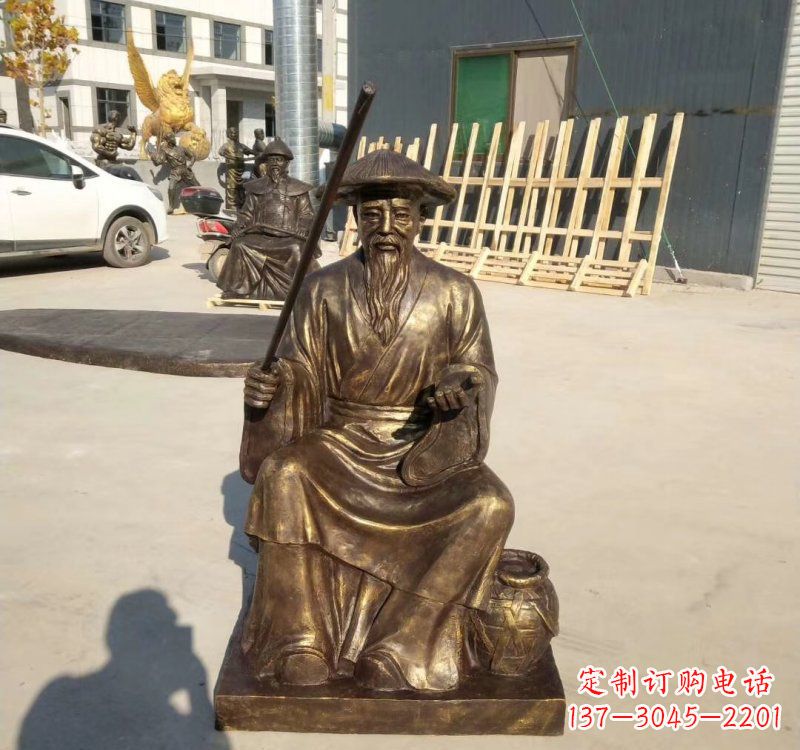 张家口铸铜姜太公钓鱼