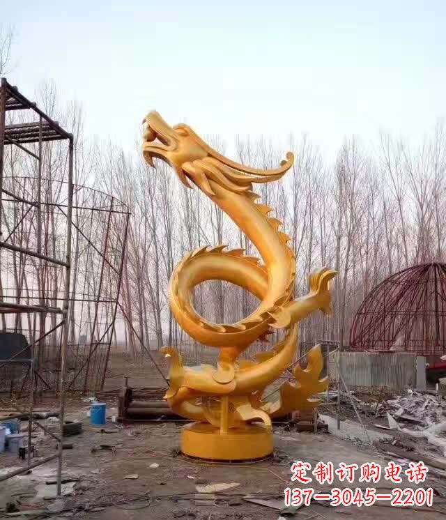 张家口铸铜盘龙云腾铜雕