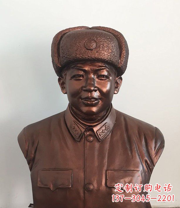 张家口紫铜雷锋半身像