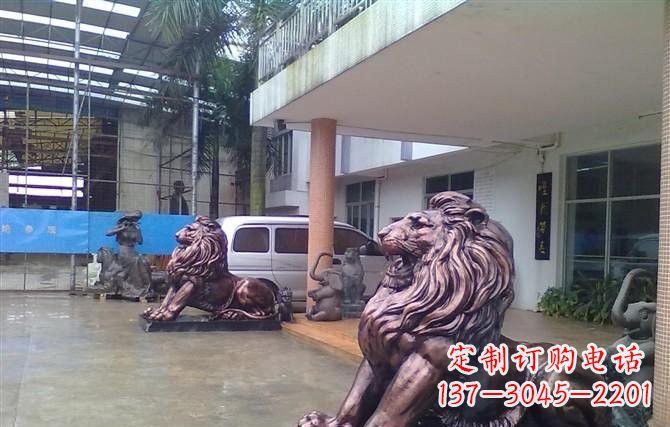 张家口紫铜西洋狮子铜雕