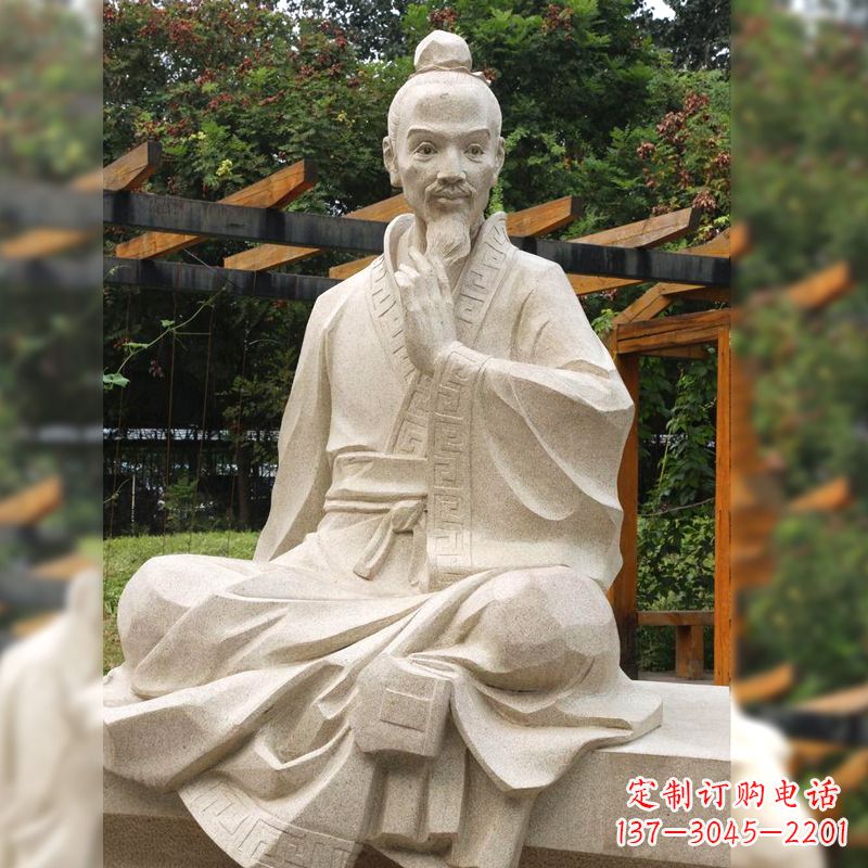 张家口祖冲之石雕塑像-园林人物历史名人雕像