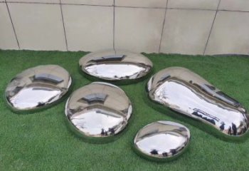 张家口镜面不锈钢城市创意鹅卵石雕塑